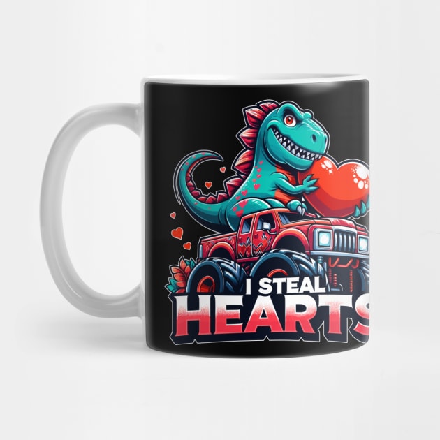 I Steal Hearts Valentines Day Dinosaur by sufian